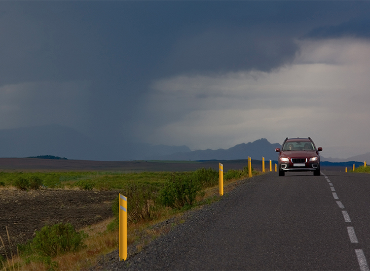 photo of rain band over country highway